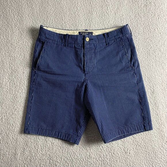 Abercrombie Fitch‎ Shorts Men’s 31  Navy Pinstripe Button Fly Preppy - Picture 3 of 10